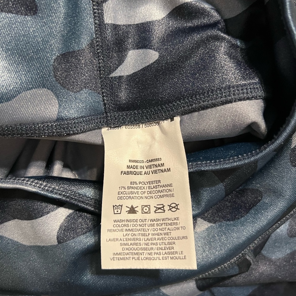 Nike Dri-FIT One Mid-Rise Thunder Blue Shiny Camo Leggings Women’s Size … - Picture 6 of 8